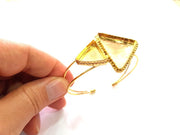 Gold Bangle Blanks Bracelet Blanks Cuff Blanks Adjustable Bracelet Blank Gold Plated Brass (34x24mm and 18x17mm Blanks ) G12744