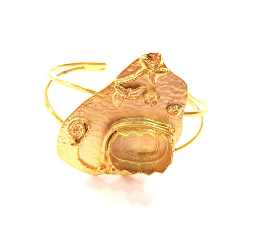 Gold Bangle Blanks Bracelet Blanks Cuff Blanks Adjustable Bracelet Blank Gold Plated Brass (20x15 mm Blanks ) G12745
