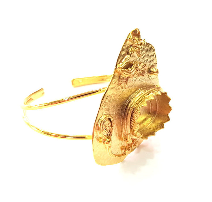 Gold Bangle Blanks Bracelet Blanks Cuff Blanks Adjustable Bracelet Blank Gold Plated Brass (20x15 mm Blanks ) G12745