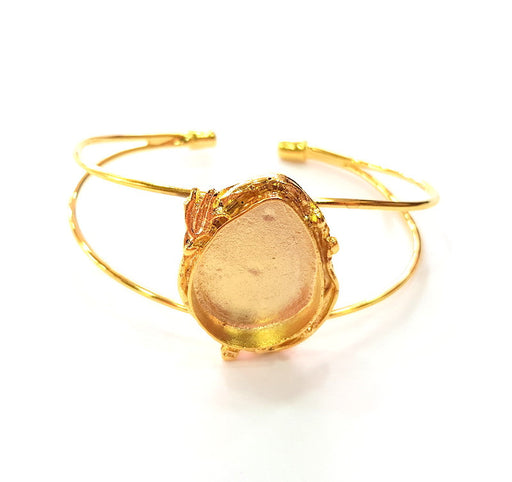 Gold Bangle Blanks Bracelet Blanks Cuff Blanks Adjustable Bracelet Blank Gold Plated Brass (20x15 mm Blanks ) G12746