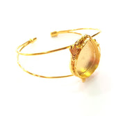 Gold Bangle Blanks Bracelet Blanks Cuff Blanks Adjustable Bracelet Blank Gold Plated Brass (20x15 mm Blanks ) G12746