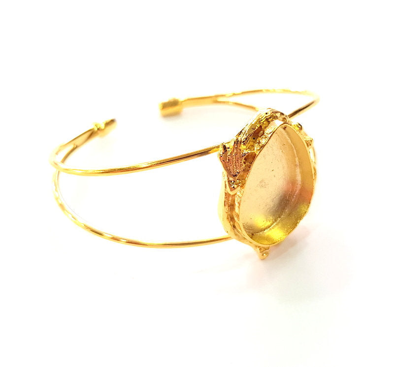 Gold Bangle Blanks Bracelet Blanks Cuff Blanks Adjustable Bracelet Blank Gold Plated Brass (20x15 mm Blanks ) G12746