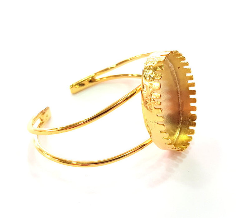 Gold Bangle Blanks Bracelet Blanks Cuff Blanks Adjustable Bracelet Blank Gold Plated Brass (34x24 mm Blanks ) G12748