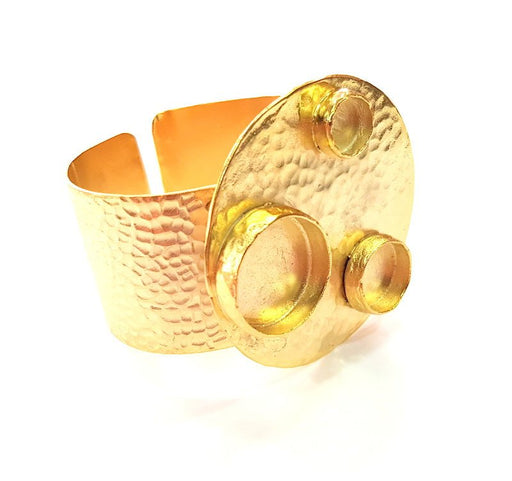Gold Bangle Blanks Bracelet Blanks Cuff Blanks Adjustable Bracelet Blank Gold Plated Brass (19mm + 13mm + 9mm Blanks ) G12749