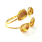 Gold Bangle Blanks Bracelet Blanks Cuff Blanks Adjustable Bracelet Blank Gold Plated Brass (18x13mm Blanks ) G12752