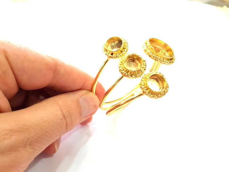 Gold Bangle Blanks Bracelet Blanks Cuff Blanks Adjustable Bracelet Blank Gold Plated Brass (20mm and 10mm Blanks ) G12753