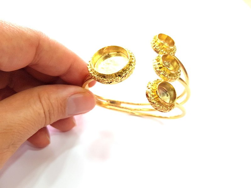 Gold Bangle Blanks Bracelet Blanks Cuff Blanks Adjustable Bracelet Blank Gold Plated Brass (20mm and 10mm Blanks ) G12753