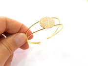 Gold Bangle Blanks Bracelet Blanks Cuff Blanks Adjustable Bracelet Blank Gold Plated Brass (22 mm Blanks ) G12759