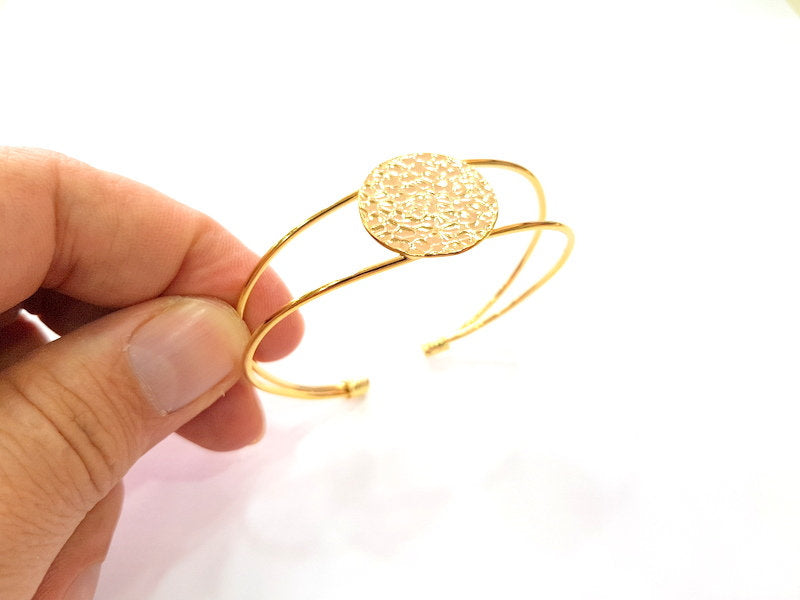 Gold Bangle Blanks Bracelet Blanks Cuff Blanks Adjustable Bracelet Blank Gold Plated Brass (22 mm Blanks ) G12759