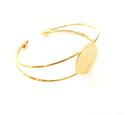 Gold Bangle Blanks Bracelet Blanks Cuff Blanks Adjustable Bracelet Blank Gold Plated Brass (22 mm Blanks ) G12759