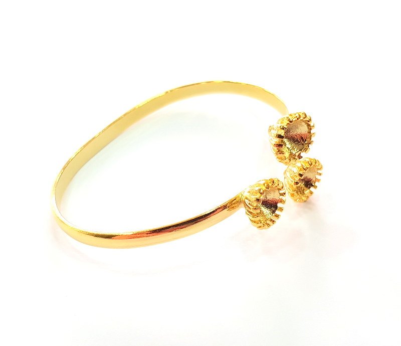 Gold Bangle Blanks Bracelet Blanks Cuff Blanks Adjustable Bracelet Blank Gold Plated Brass (8 mm Blanks ) G12760