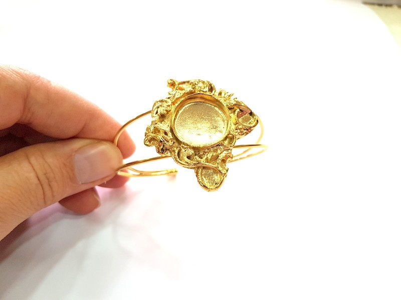 Gold Bangle Blanks Bracelet Blanks Cuff Blanks Adjustable Bracelet Blank Gold Plated Brass (19 mm Blanks ) G12761