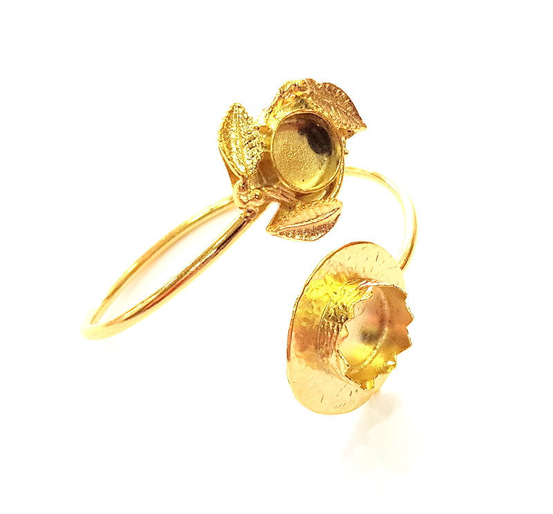 Gold Bangle Blanks Bracelet Blanks Cuff Blanks Adjustable Bracelet Blank Gold Plated Brass (15mm and  10mm Blanks ) G12762