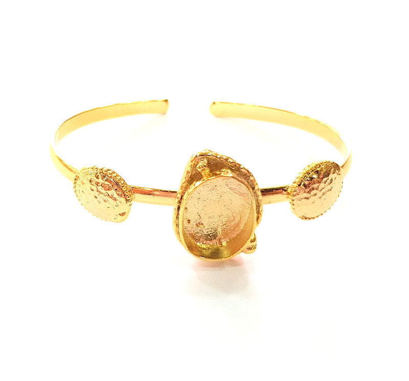 Gold Bangle Blanks Bracelet Blanks Cuff Blanks Adjustable Bracelet Blank Gold Plated Brass (18x13mm Blanks ) G12764