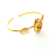 Gold Bangle Blanks Bracelet Blanks Cuff Blanks Adjustable Bracelet Blank Gold Plated Brass (18x13mm Blanks ) G12764