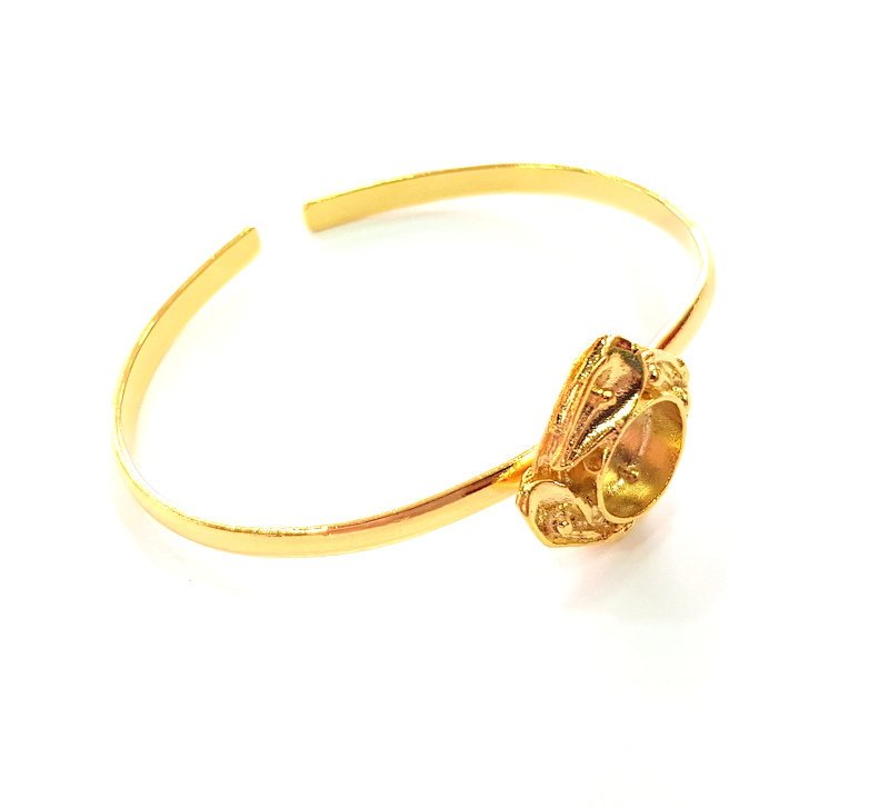 Gold Bangle Blanks Bracelet Blanks Cuff Blanks Adjustable Bracelet Blank Gold Plated Brass (10 mm Blanks ) G12766