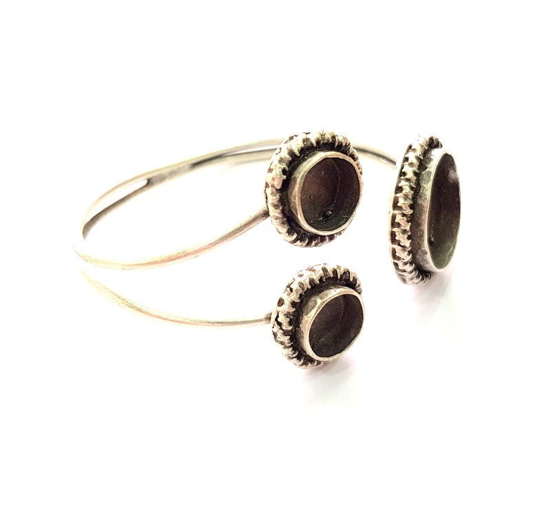 Silver Bracelet Blank Bangle Blank Cuff Blank Adjustable Bracelet inlay Blank Antique Silver Plated Brass (20mm and 10mm Blanks) G12768