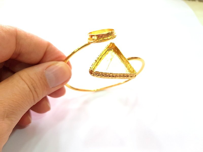 Gold Bangle Blanks Bracelet Blanks Cuff Blanks Adjustable Bracelet Blank Gold Plated Brass (25x22mm and  18x13mm Blanks ) G12771
