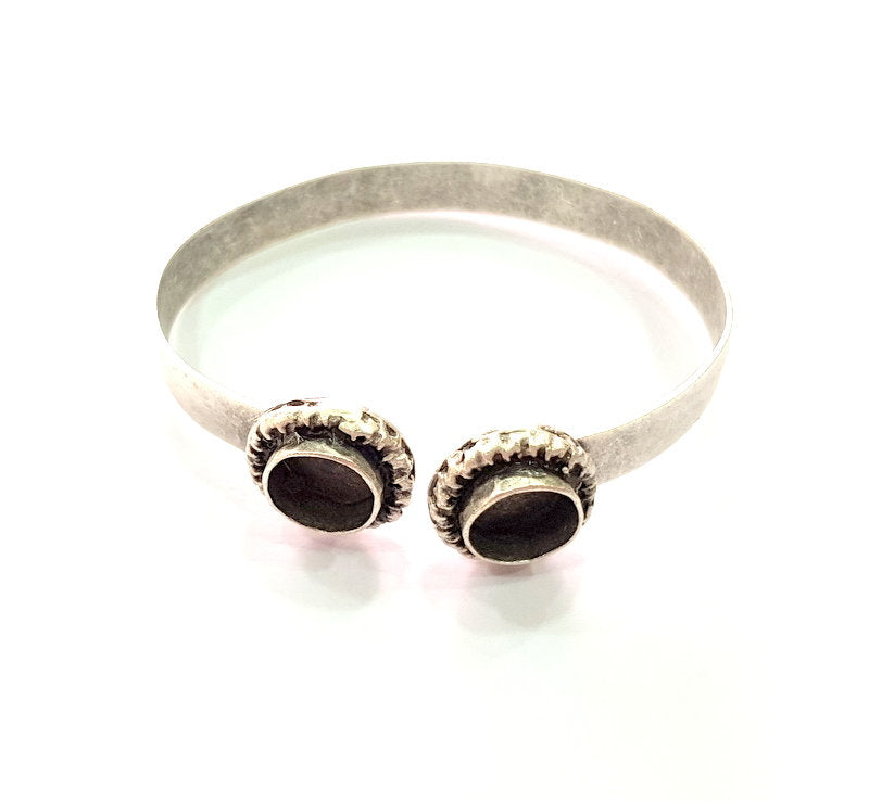 Reserved for MRSC.OHAGAN Silver Bracelet Blank Bangle Blank Cuff Blank Blank Antique Silver Plated Brass (10mm Blanks) G12776