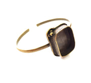 Bangle Blanks Antique Bronze Bracelet Blanks Cuff Blanks Adjustable Bracelet Blank Antique Bronze Plated Brass (25x18mm Blanks) G12778