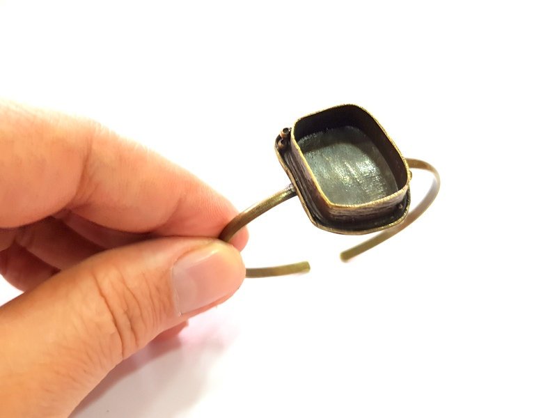 Bangle Blanks Antique Bronze Bracelet Blanks Cuff Blanks Adjustable Bracelet Blank Antique Bronze Plated Brass (25x18mm Blanks) G12778
