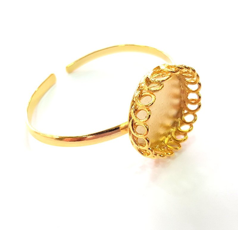 Gold Bangle Blanks Bracelet Blanks Cuff Blanks Adjustable Bracelet Blank Gold Plated Brass (25 mm Blanks ) G12779