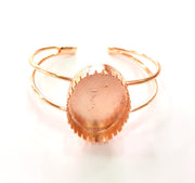 Rose Gold Bracelet Blanks Bangle Blanks Cuff Blanks Adjustable Bracelet Blank Rose Gold Plated Brass (34x24mm Blanks ) G12786