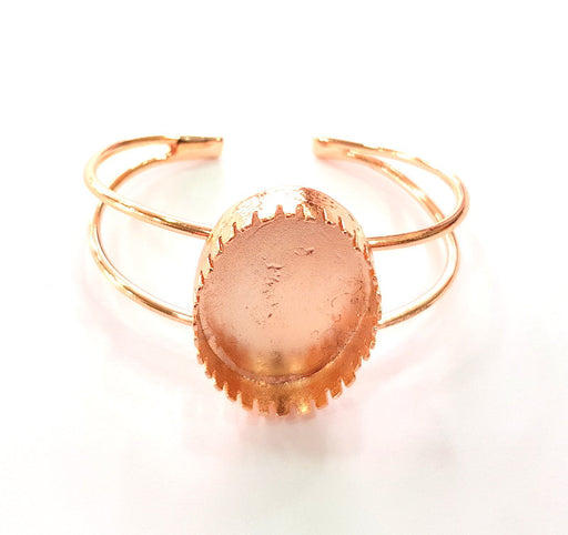 Rose Gold Bracelet Blanks Bangle Blanks Cuff Blanks Adjustable Bracelet Blank Rose Gold Plated Brass (34x24mm Blanks ) G12786