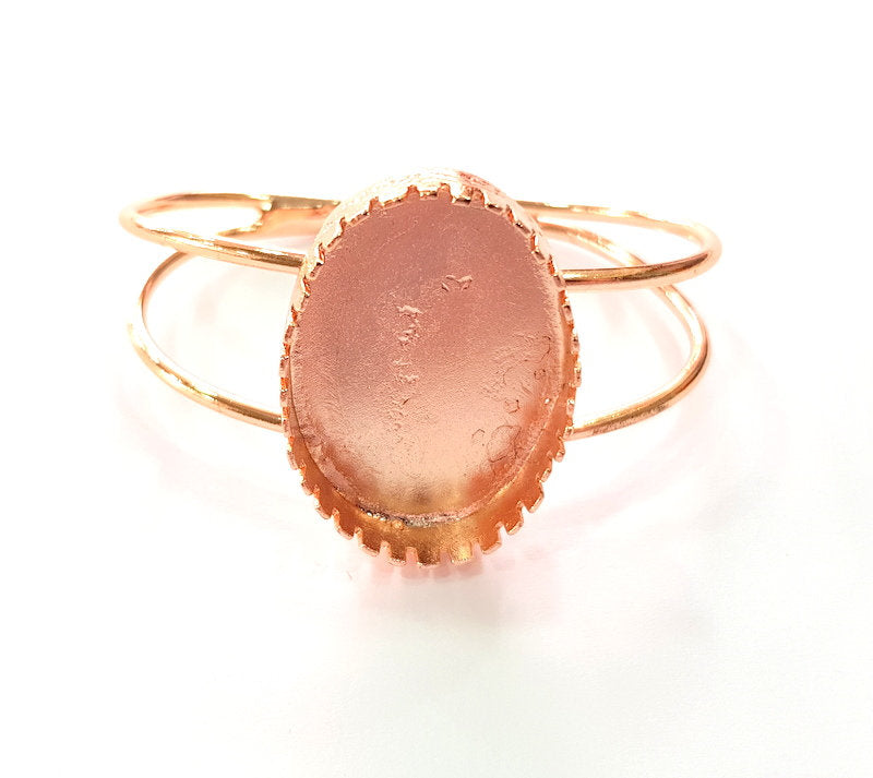 Rose Gold Bracelet Blanks Bangle Blanks Cuff Blanks Adjustable Bracelet Blank Rose Gold Plated Brass (34x24mm Blanks ) G12786