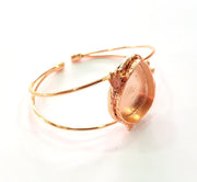 Rose Gold Bracelet Blanks Bangle Blanks Cuff Blanks Adjustable Bracelet Blank Rose Gold Plated Brass (25x18mm Blanks ) G12787