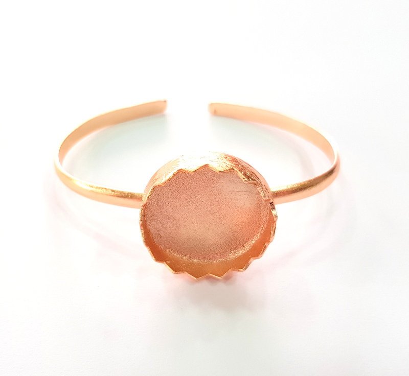 Rose Gold Bracelet Blanks Bangle Blanks Cuff Blanks Adjustable Bracelet Blank Rose Gold Plated Brass (24mm Blanks ) G12788
