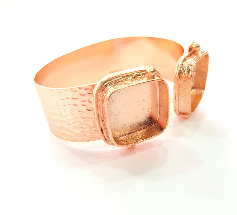 Rose Gold Bracelet Blanks Bangle Blanks Cuff Blanks Adjustable Bracelet Blank Rose Gold Plated Brass (20x20mm Blanks ) G12789