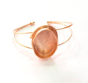 Rose Gold Bracelet Blanks Bangle Blanks Cuff Blanks Adjustable Bracelet Blank Rose Gold Plated Brass (30x22mm Blanks ) G12791