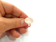Rose Gold Ring Blank Setting Base Bezel Settings Cabochon Base Mountings Adjustable (20 mm blank) G12793