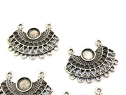 2 Silver Connector Charms Antique Silver Plated Metal (33x26mm) G12795