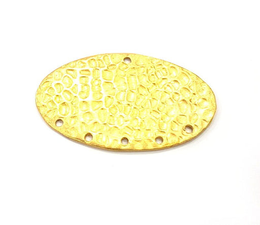 Raw Brass Hammered Connector Charms 37x22mm  G11920