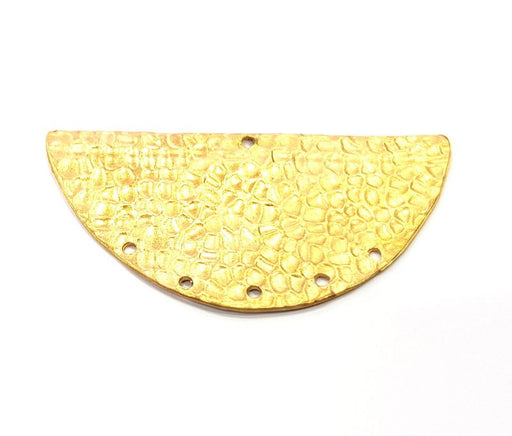 Raw Brass Hammered Connector Charms 49x25mm  G11921