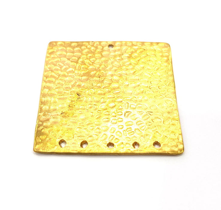 Raw Brass Hammered Connector Charms 40mm  G11926