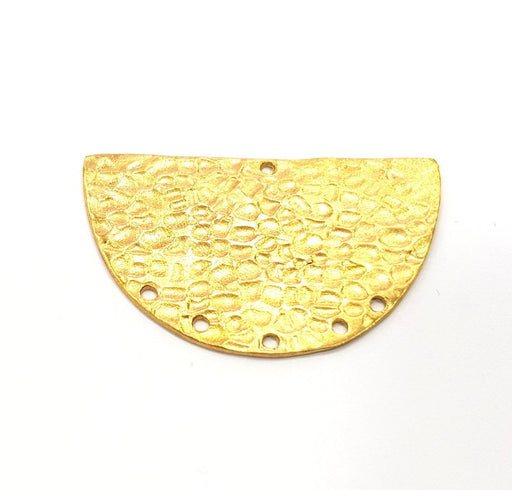 Raw Brass Hammered Connector Charms 36x23mm  G11928