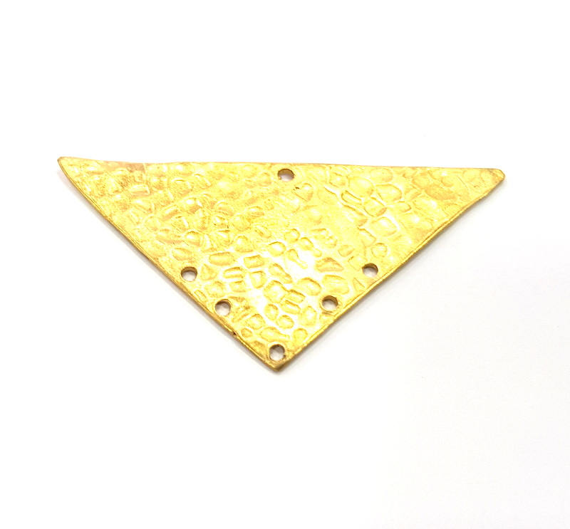 Raw Brass Hammered Connector Charms 50x24mm  G11930