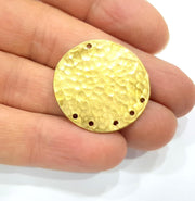 Raw Brass Hammered Connector Charms 30mm  G11932