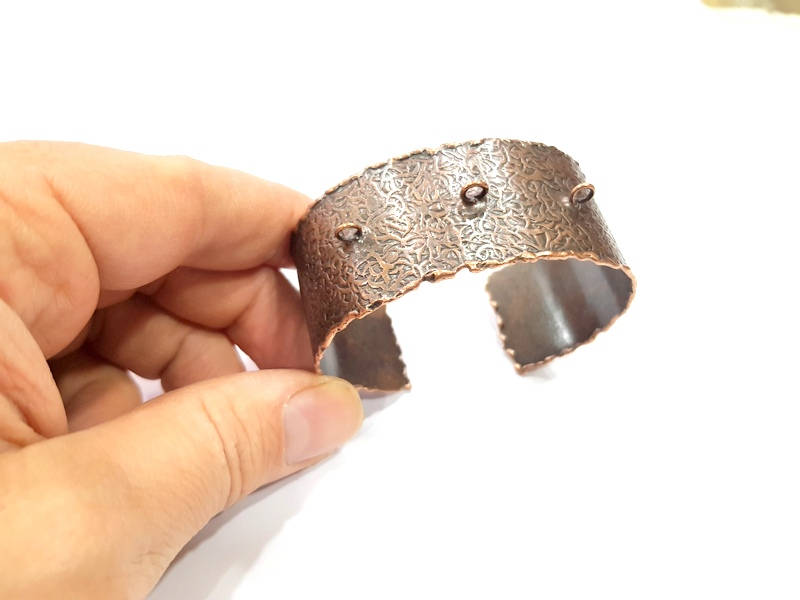 Copper Bracelet Blanks Bangle Blanks Cuff Blanks Adjustable Hammered Bracelet Blank Antique Copper Plated Brass  G11935