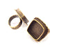 Antique Bronze Ring Blank Ring Setting inlay Blank Mosaic Bezel Base Cabochon Mountings ( 18x18 mm blank) Antique Bronze Plated Brass G11939