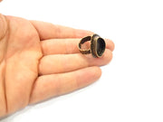 Antique Bronze Ring Blank Ring Setting inlay Blank Mosaic Bezel Base Cabochon Mountings ( 20x15 mm blank) Antique Bronze Plated Brass G11941