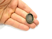 Antique Bronze Pendant Blank inlay Blank Mosaic Blank Resin Blank Bezel Base Mounting Antique Bronze Plated Brass ( 25x18mm blank) G11953