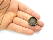 Antique Bronze Pendant Blank inlay Blank Mosaic Blank Resin Blank Bezel Base Mounting Antique Bronze Plated Brass ( 20mm blank) G11955