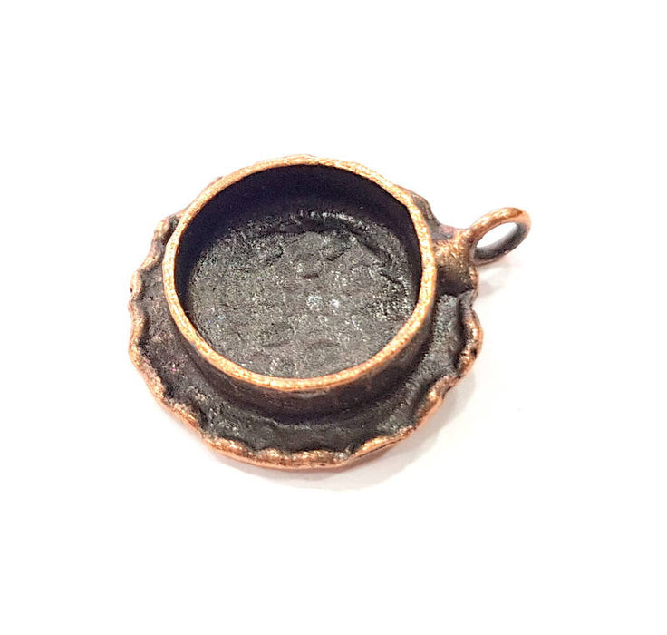 Antique Copper Pendant Blank Mosaic Base Blank inlay Necklace Blank Resin Blank Mountings Copper Plated Brass (14mm blank) G11958