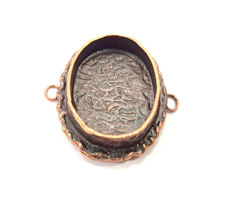 Antique Copper Connector Pendant Blank Mosaic Base Blank inlay Necklace Blank Resin Blank Mountings Copper Plated Brass (24x17mm ) G11949