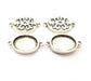 4 Silver Connector Pendant Blank Bezel Base Setting inlay Blank Earring Base Resin Mountings Antique Silver Plated (20x15 mm blank)  G11969