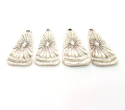 8 Silver Charms Antique Silver Plated Metal (28x12mm) G11984